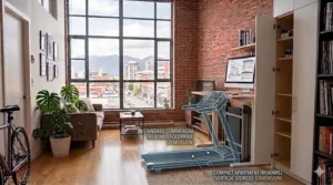 Side-by-side comparison of a bulky commercial treadmill versus a compact treadmill for small apartments.