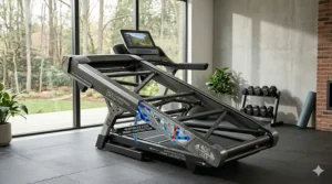 Cross-section illustration of a heavy duty treadmill reinforced steel frame for maximum stability during high-speed runs.