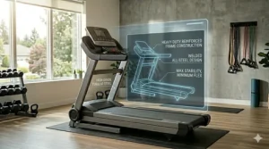A photorealistic technical illustration detailing the heavy-duty commercial-grade motor, high peak horsepower, and high-torque drive system.