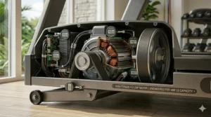 Technical diagram of a high-torque 4.0 CHP motor designed for heavy duty treadmill use.