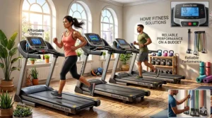 A high-weight-capacity budget running machine highlighting its heavy-duty steel frame construction for stability.