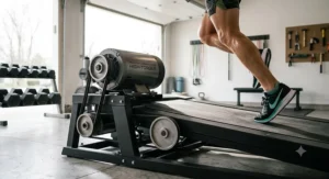 A high-performance treadmill with a powerful motor suitable for rapid speed changes during interval training at home.