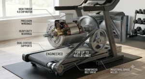 High-torque continuous horsepower motor engineered for high weight capacity treadmills up to 400 lbs.