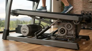 An infographic comparing knee and ankle joint impact levels between standard flat running and negative incline treadmill training.